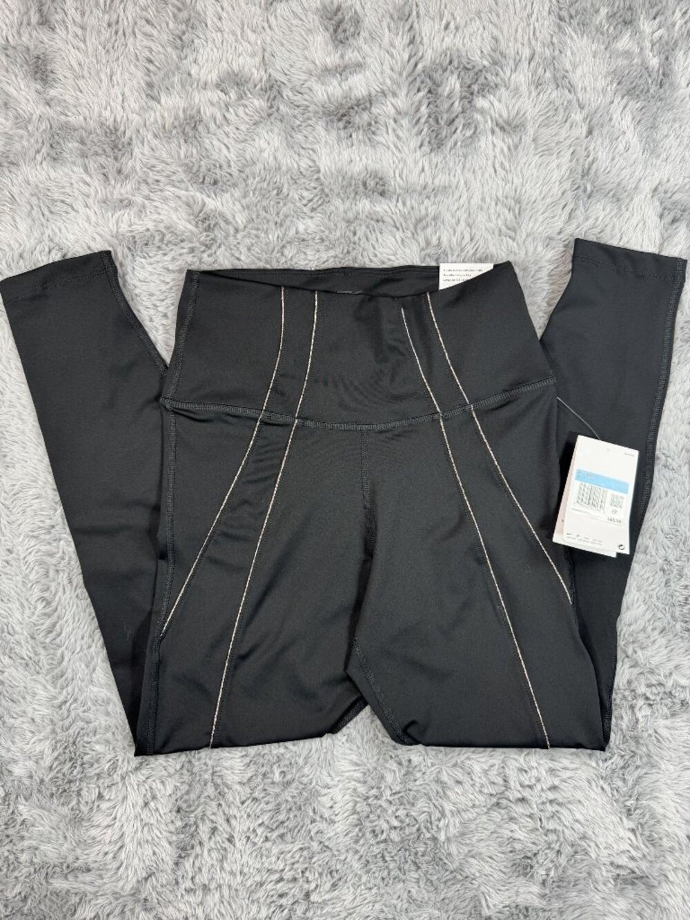 Nike Yoga Dri-FIT Black Gold Leggings Womens Medium Yoga Luxe Athletic High Rise